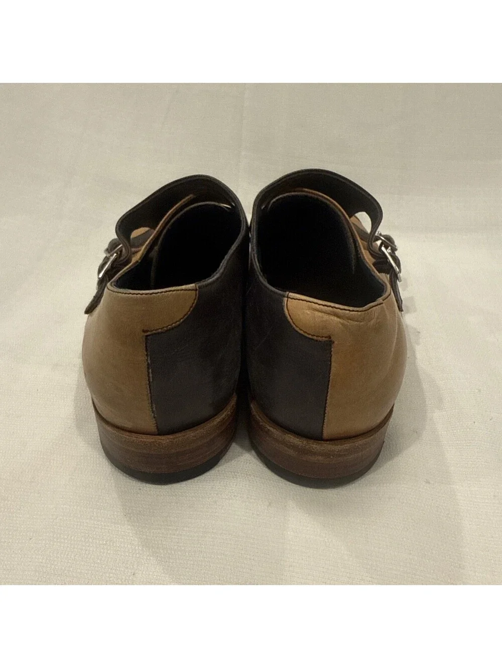 Barker Double Monk Strap Leather Shoes Mens US 15 UK 14 Brown Made In England